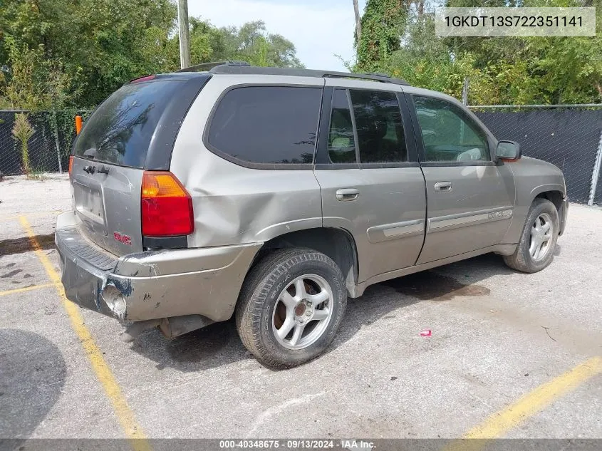 2002 GMC Envoy Slt VIN: 1GKDT13S722351141 Lot: 40348675