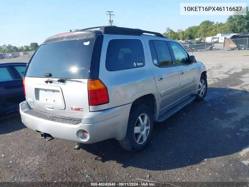 2004 GMC Envoy Xl Slt VIN: 1GKET16PX46116627 Lot: 40243540