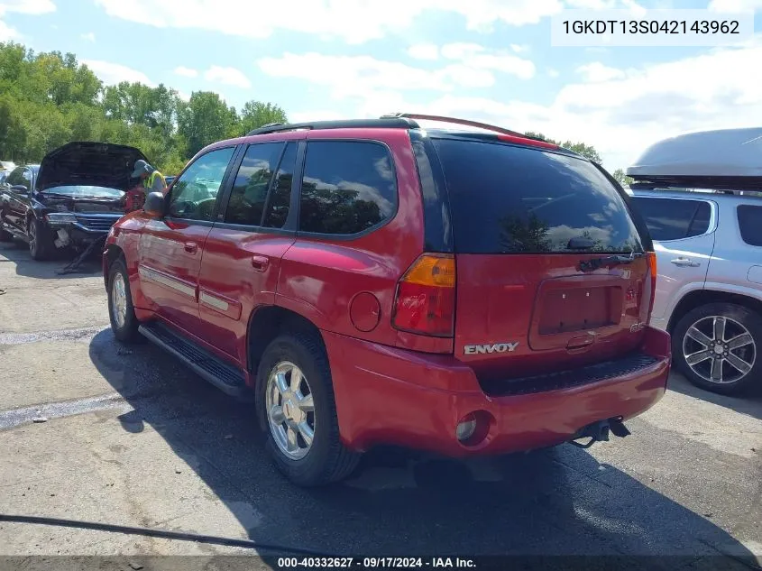 2004 GMC Envoy Slt VIN: 1GKDT13S042143962 Lot: 40332627