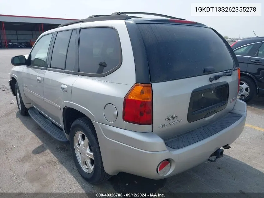 2006 GMC Envoy VIN: 1GKDT13S262355278 Lot: 40326705