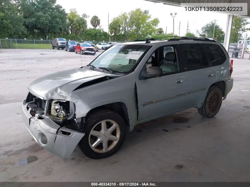 2008 GMC Envoy Slt VIN: 1GKDT13S082242223 Lot: 40334310