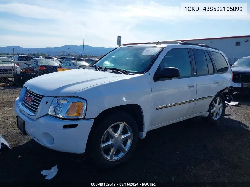 2009 GMC Envoy Slt VIN: 1GKDT43S592105099 Lot: 40332617