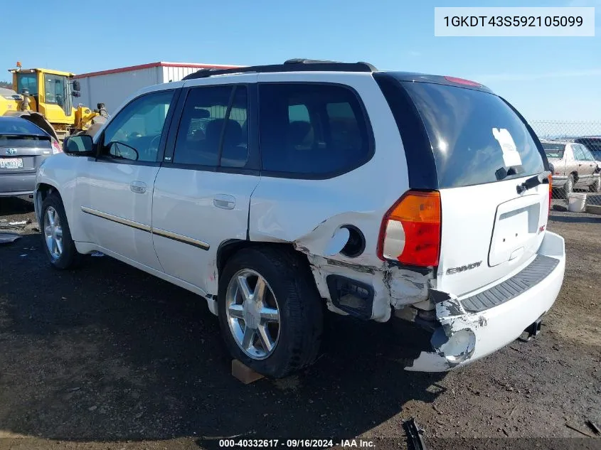 2009 GMC Envoy Slt VIN: 1GKDT43S592105099 Lot: 40332617