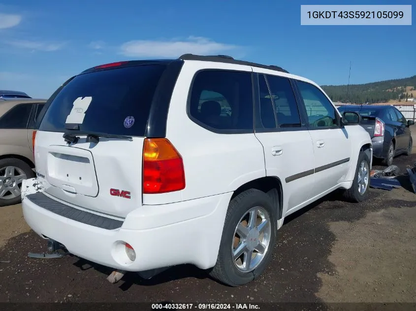 2009 GMC Envoy Slt VIN: 1GKDT43S592105099 Lot: 40332617