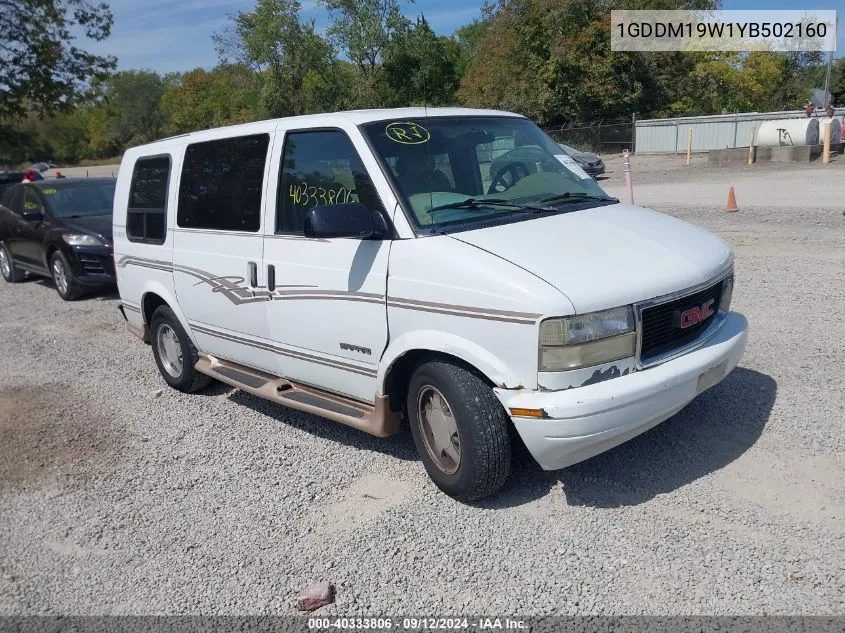 2000 GMC Safari Upfitter Pkg. VIN: 1GDDM19W1YB502160 Lot: 40333806