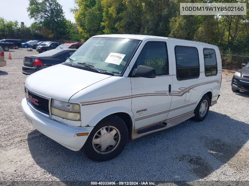 2000 GMC Safari Upfitter Pkg. VIN: 1GDDM19W1YB502160 Lot: 40333806