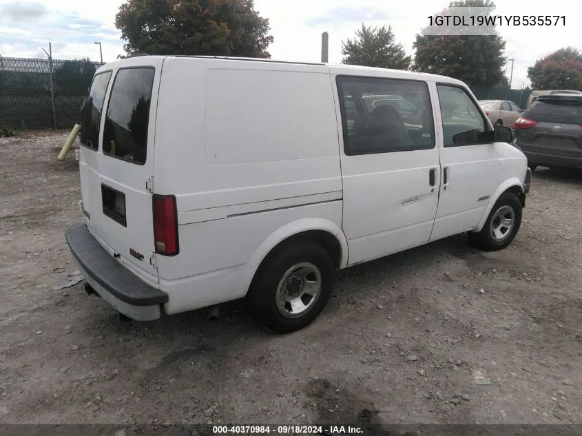 2000 GMC Safari Xt VIN: 1GTDL19W1YB535571 Lot: 40370984