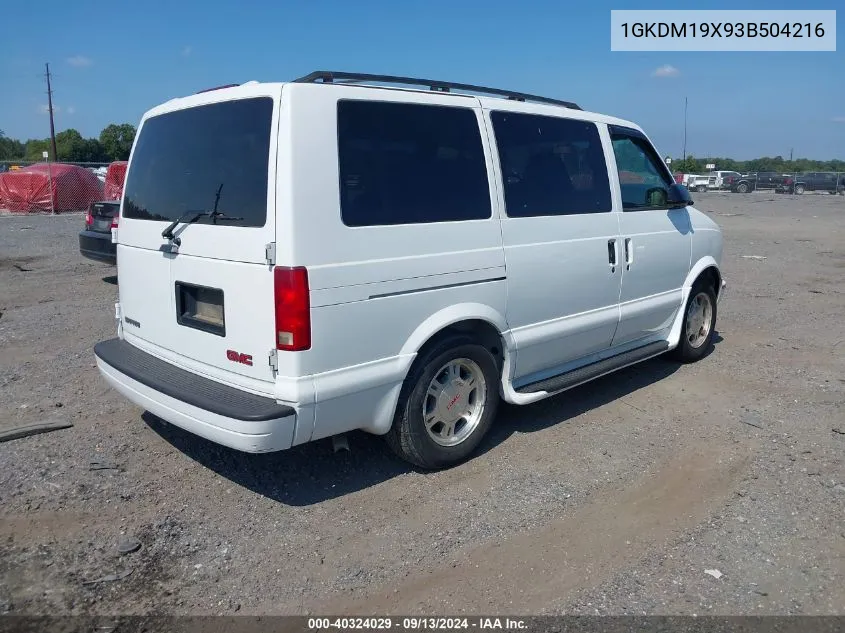 2003 GMC Safari VIN: 1GKDM19X93B504216 Lot: 40324029