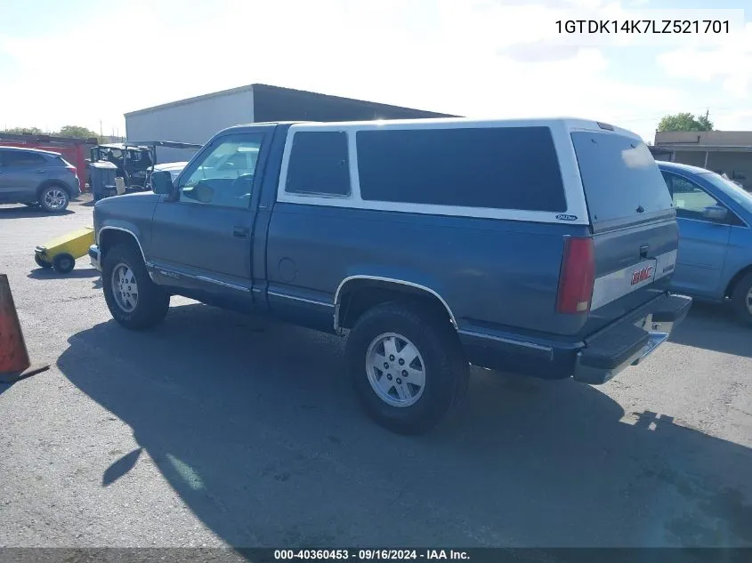 1990 GMC Sierra K1500 VIN: 1GTDK14K7LZ521701 Lot: 40360453