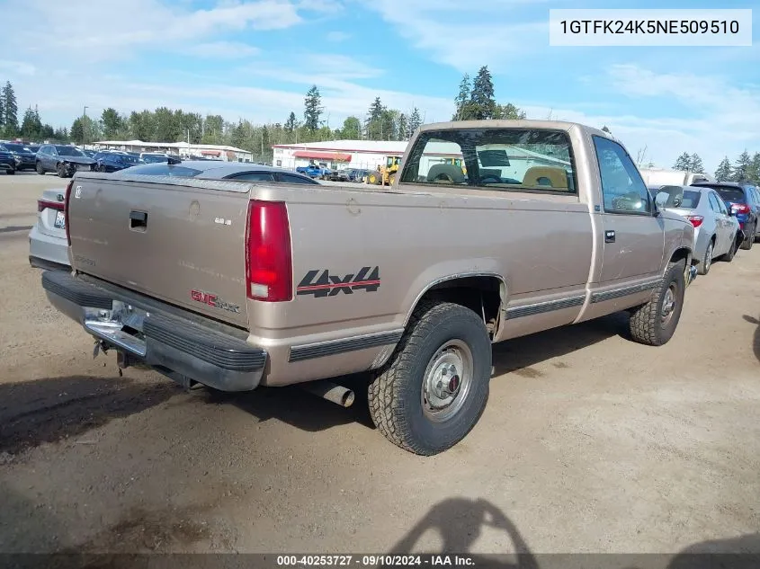 1992 GMC Sierra K2500 VIN: 1GTFK24K5NE509510 Lot: 40253727