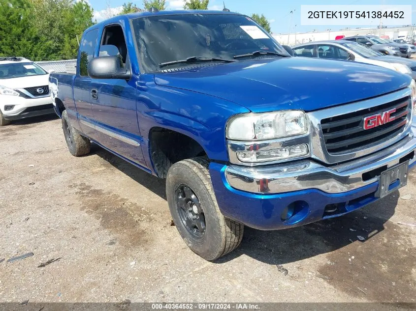 2004 GMC Sierra 1500 Slt VIN: 2GTEK19T541384452 Lot: 40364552