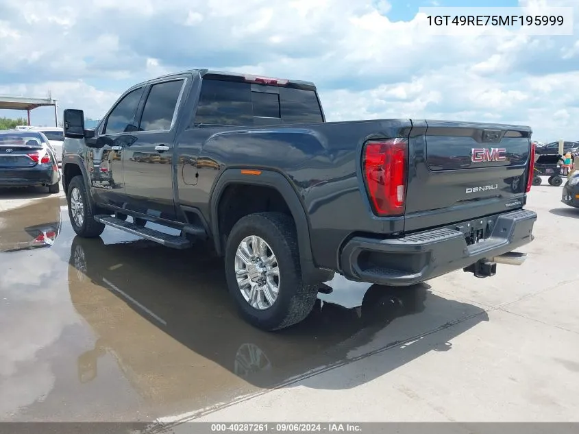 2021 GMC Sierra 2500Hd VIN: 1GT49RE75MF195999 Lot: 40287261