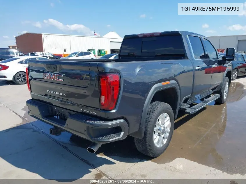 2021 GMC Sierra 2500Hd VIN: 1GT49RE75MF195999 Lot: 40287261