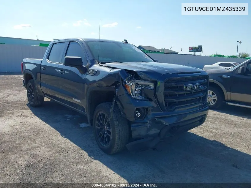 2021 GMC Sierra 1500 4Wd Short Box Elevation VIN: 1GTU9CED1MZ435339 Lot: 40344102