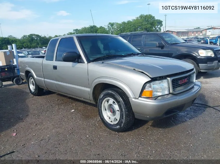 2000 GMC Sonoma Sls VIN: 1GTCS19W4Y8116092 Lot: 39658546