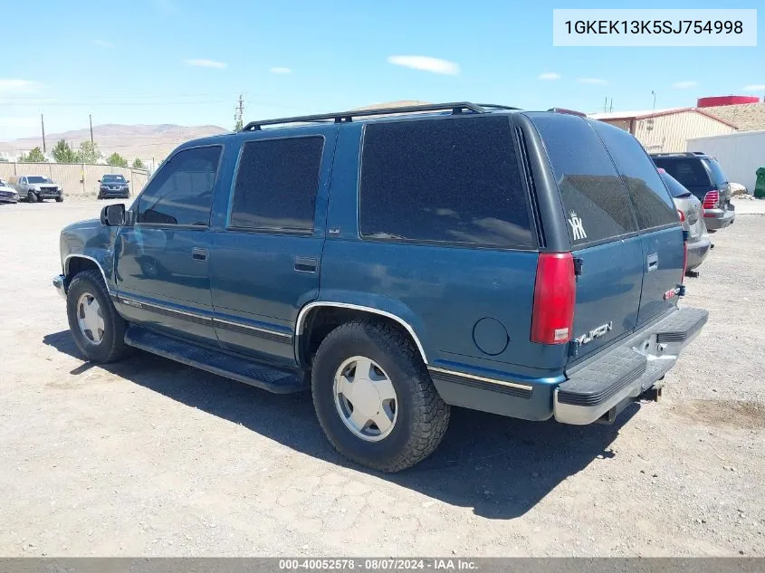 1995 GMC Yukon VIN: 1GKEK13K5SJ754998 Lot: 40052578