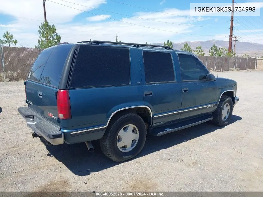 1995 GMC Yukon VIN: 1GKEK13K5SJ754998 Lot: 40052578