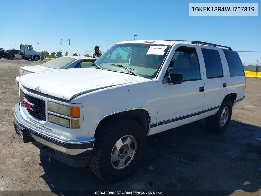 1998 GMC Yukon Slt VIN: 1GKEK13R4WJ707819 Lot: 40090057