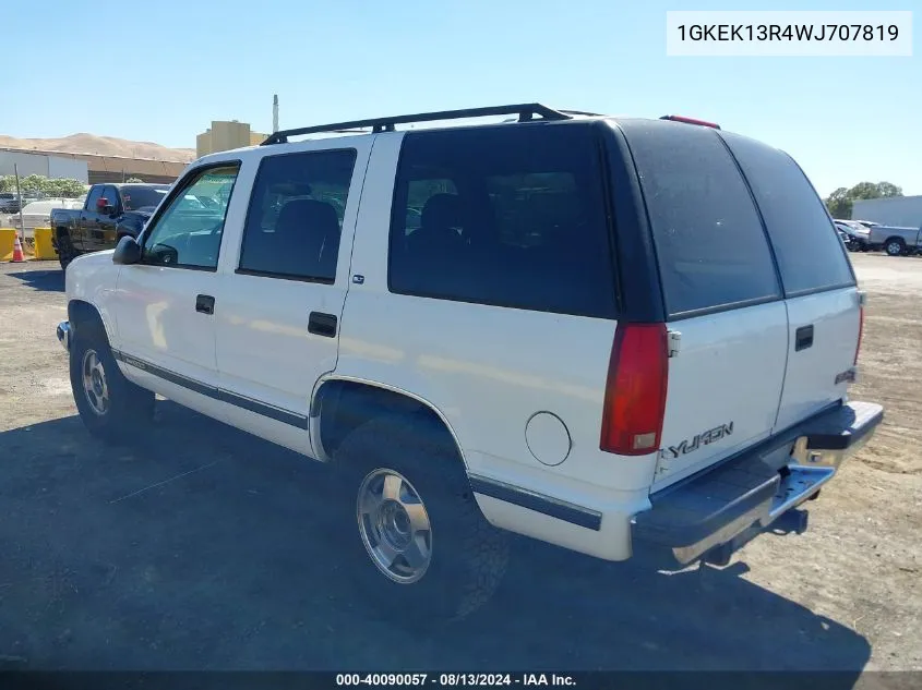 1998 GMC Yukon Slt VIN: 1GKEK13R4WJ707819 Lot: 40090057