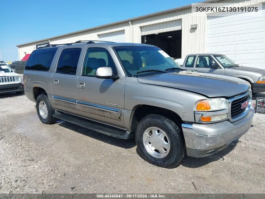 2003 GMC Yukon Xl 1500 Slt VIN: 3GKFK16Z13G191075 Lot: 40345641