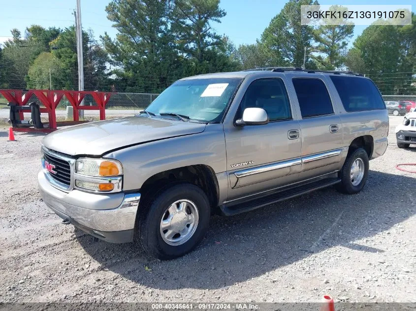 2003 GMC Yukon Xl 1500 Slt VIN: 3GKFK16Z13G191075 Lot: 40345641