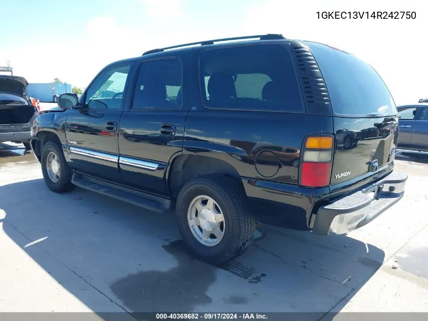 2004 GMC Yukon Slt VIN: 1GKEC13V14R242750 Lot: 40369682