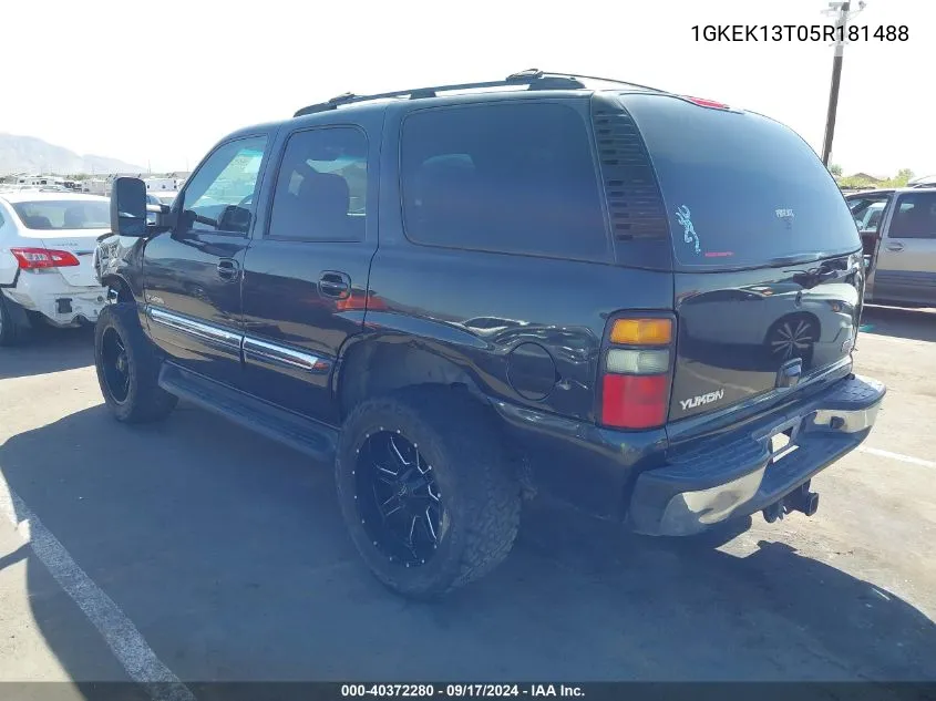 2005 GMC Yukon Slt VIN: 1GKEK13T05R181488 Lot: 40372280