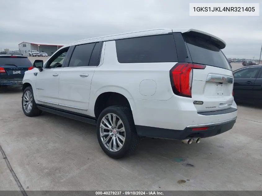 2022 GMC Yukon Xl Denali VIN: 1GKS1JKL4NR321405 Lot: 40279237