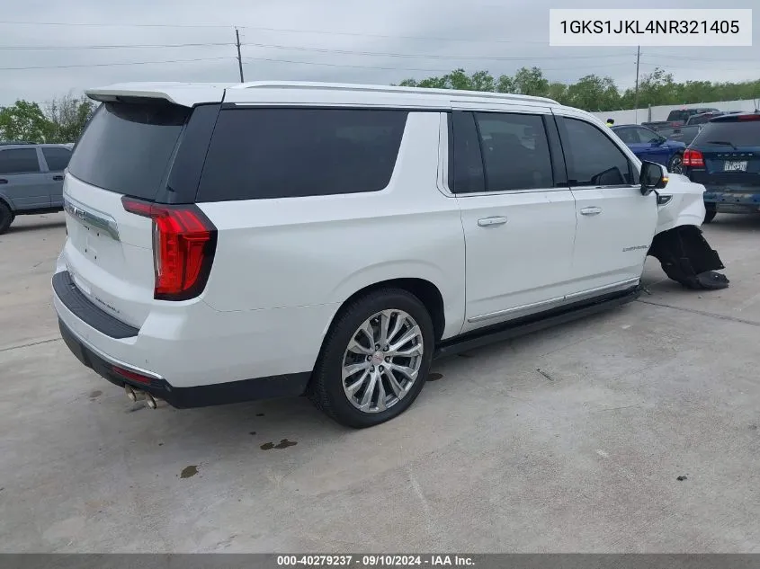 2022 GMC Yukon Xl Denali VIN: 1GKS1JKL4NR321405 Lot: 40279237