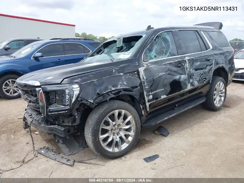 2022 GMC Yukon Sle VIN: 1GKS1AKD5NR113431 Lot: 40316785