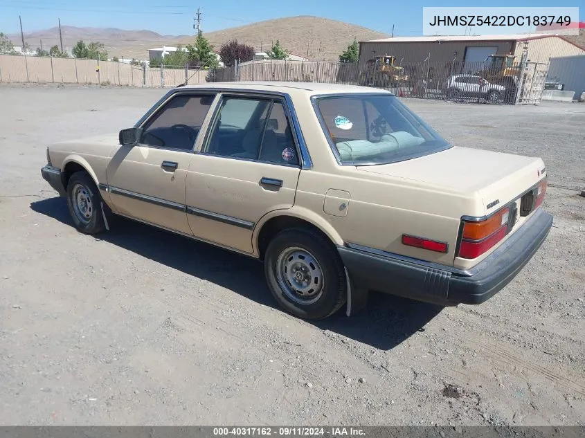 1983 Honda Accord VIN: JHMSZ5422DC183749 Lot: 40317162