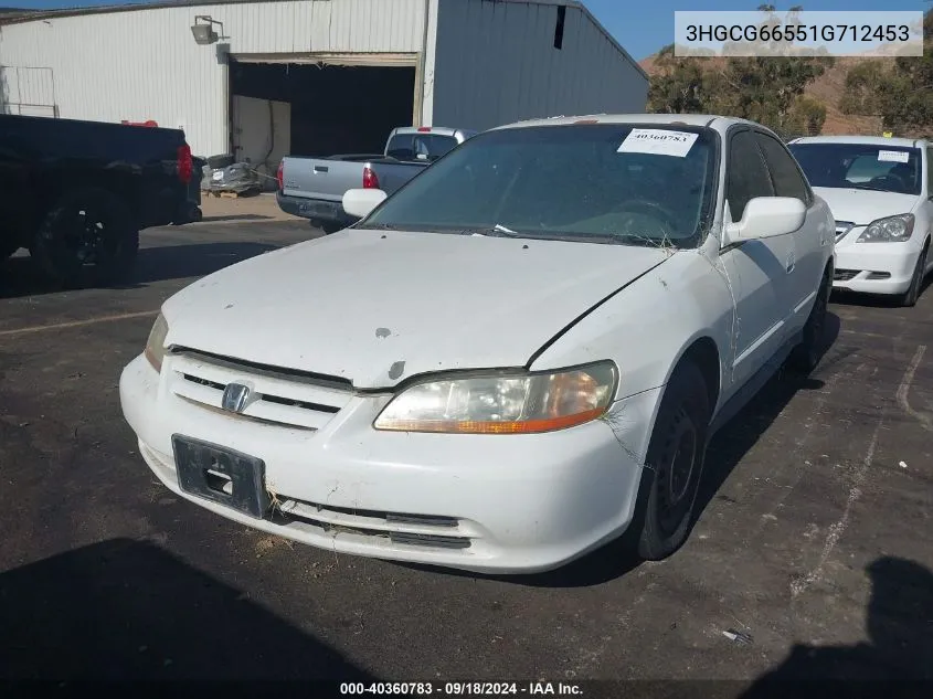 2001 Honda Accord Lx VIN: 3HGCG66551G712453 Lot: 40360783