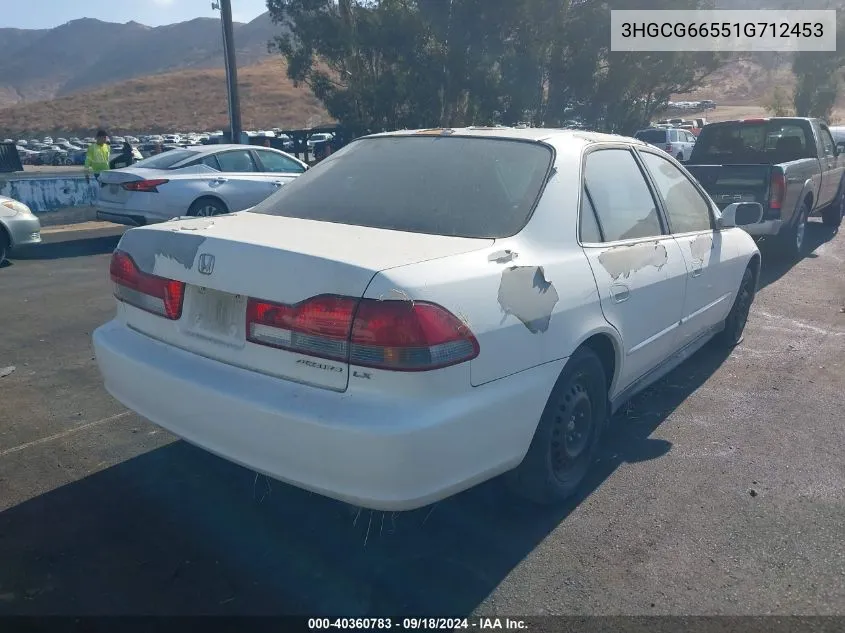 3HGCG66551G712453 2001 Honda Accord Lx