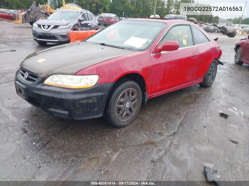 2002 Honda Accord VIN: 18GCG22572A016563 Lot: 40351414