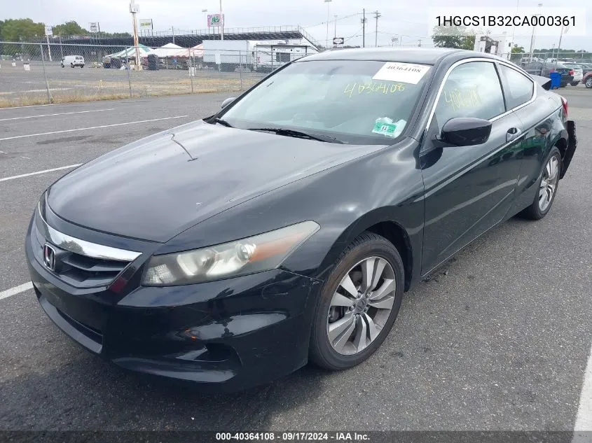 2012 Honda Accord 2.4 Lx-S VIN: 1HGCS1B32CA000361 Lot: 40364108