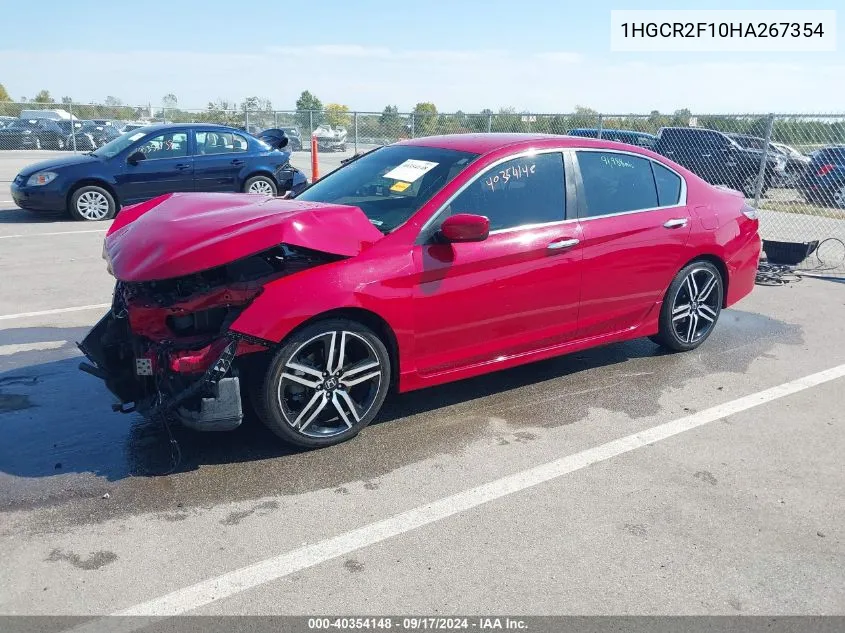 2017 Honda Accord Sport Se VIN: 1HGCR2F10HA267354 Lot: 40354148