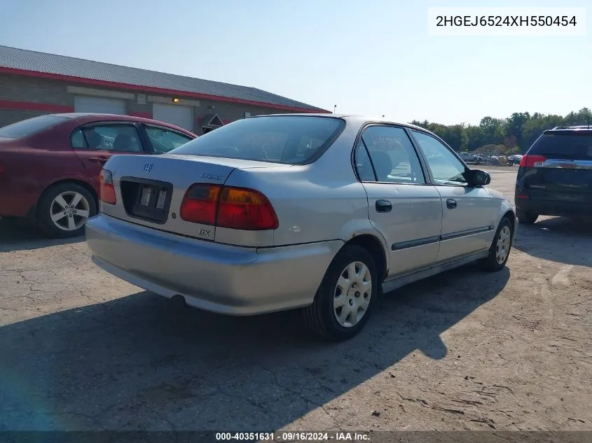 1999 Honda Civic Dx VIN: 2HGEJ6524XH550454 Lot: 40351631