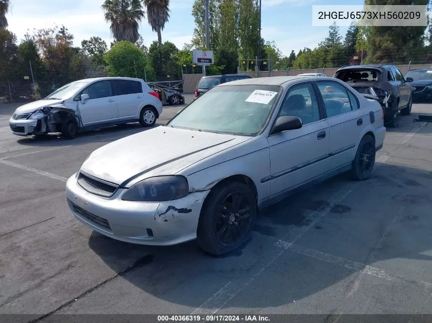 1999 Honda Civic Lx VIN: 2HGEJ6573XH560209 Lot: 40366319