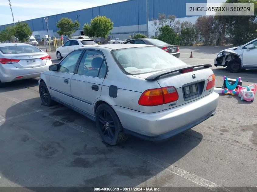 1999 Honda Civic Lx VIN: 2HGEJ6573XH560209 Lot: 40366319