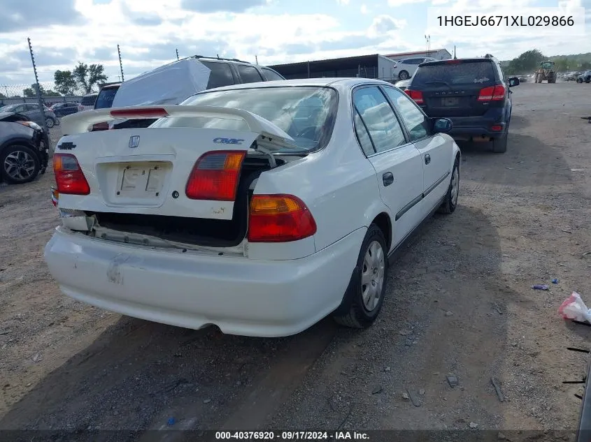 1999 Honda Civic Lx VIN: 1HGEJ6671XL029866 Lot: 40376920