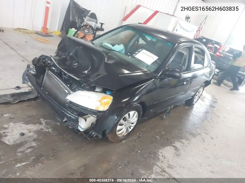 2HGES16562H603835 2002 Honda Civic Lx