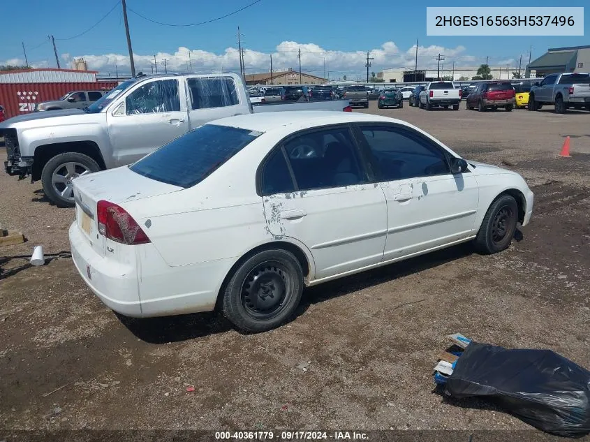 2HGES16563H537496 2003 Honda Civic Lx