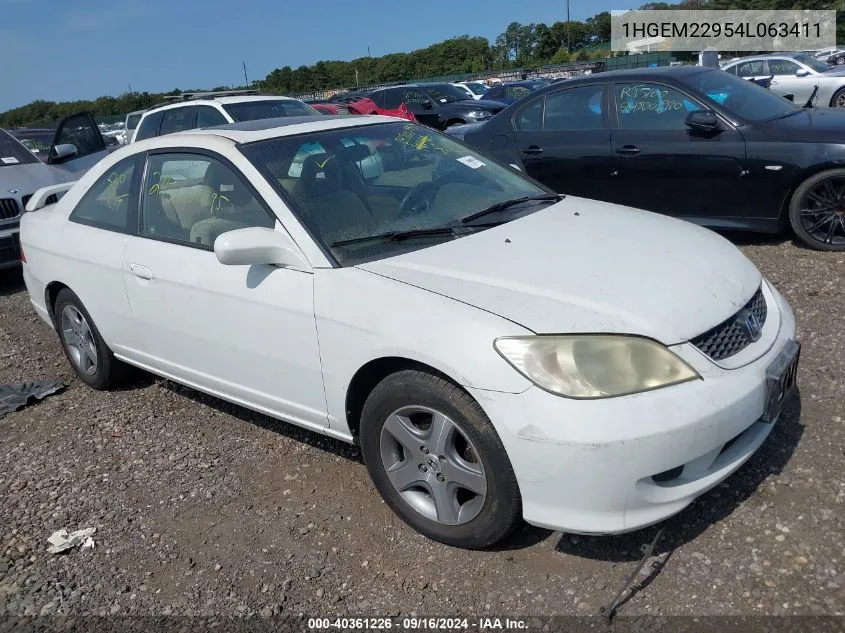 1HGEM22954L063411 2004 Honda Civic Ex