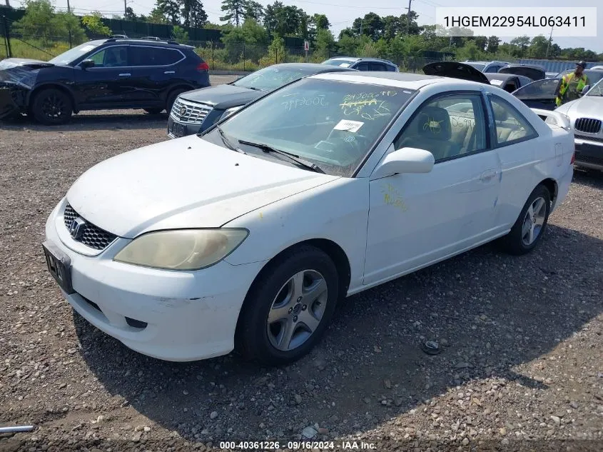 1HGEM22954L063411 2004 Honda Civic Ex