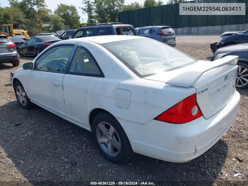 1HGEM22954L063411 2004 Honda Civic Ex