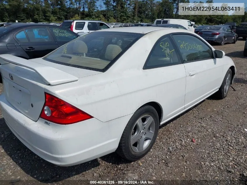 1HGEM22954L063411 2004 Honda Civic Ex