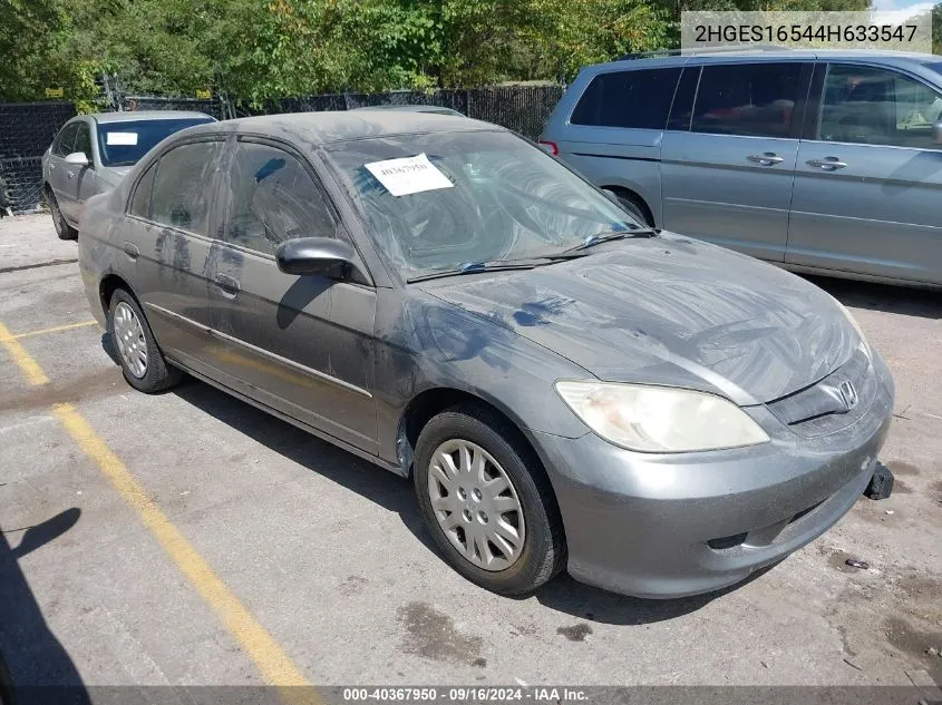 2004 Honda Civic Lx VIN: 2HGES16544H633547 Lot: 40367950