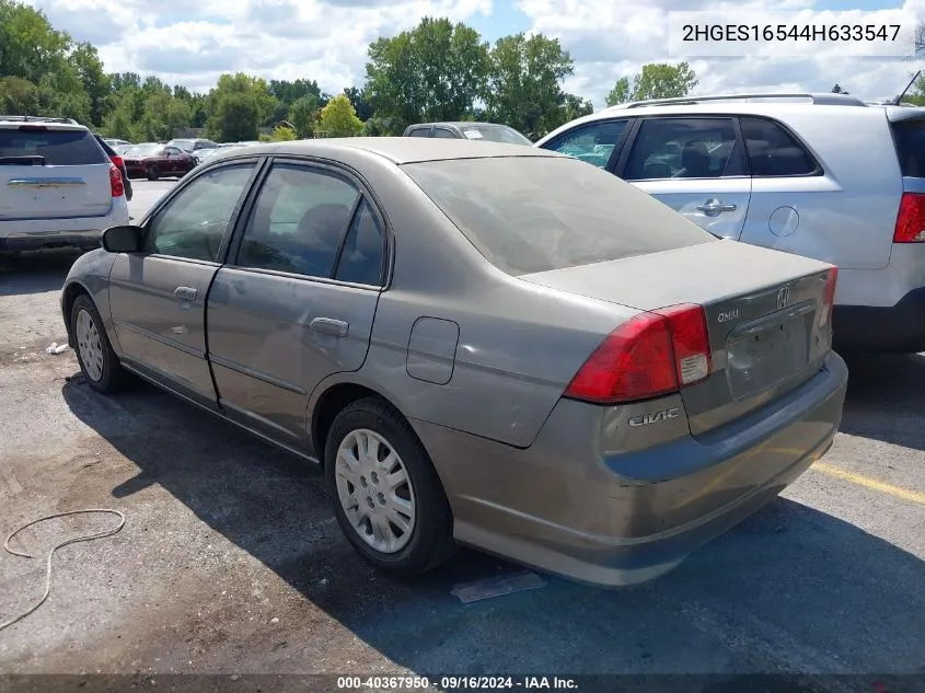 2004 Honda Civic Lx VIN: 2HGES16544H633547 Lot: 40367950