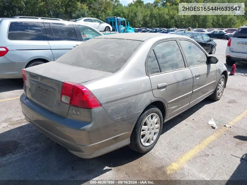 2004 Honda Civic Lx VIN: 2HGES16544H633547 Lot: 40367950