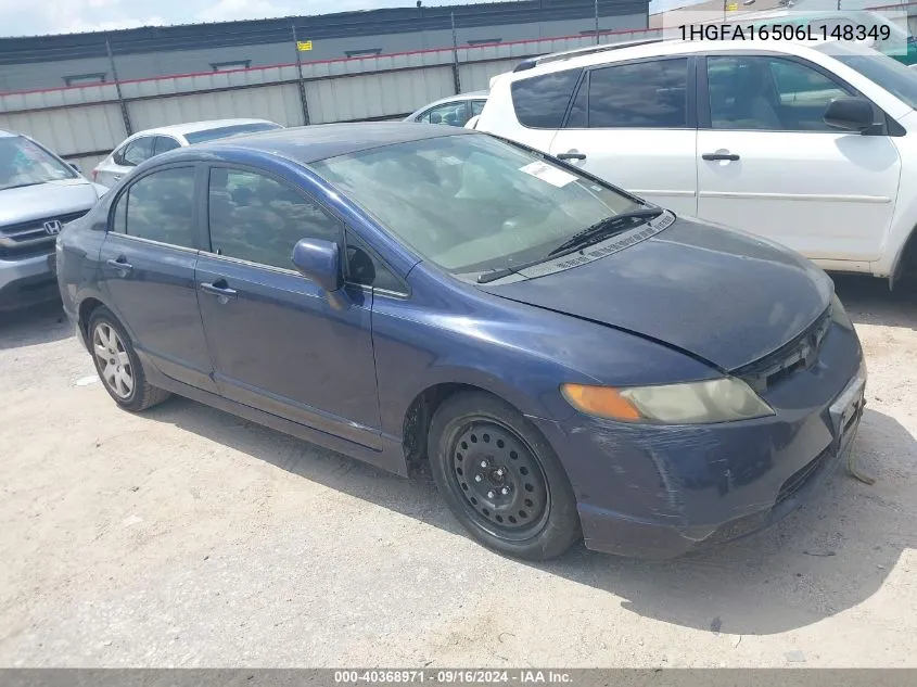 1HGFA16506L148349 2006 Honda Civic Lx